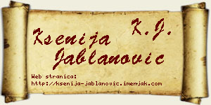 Ksenija Jablanović vizit kartica